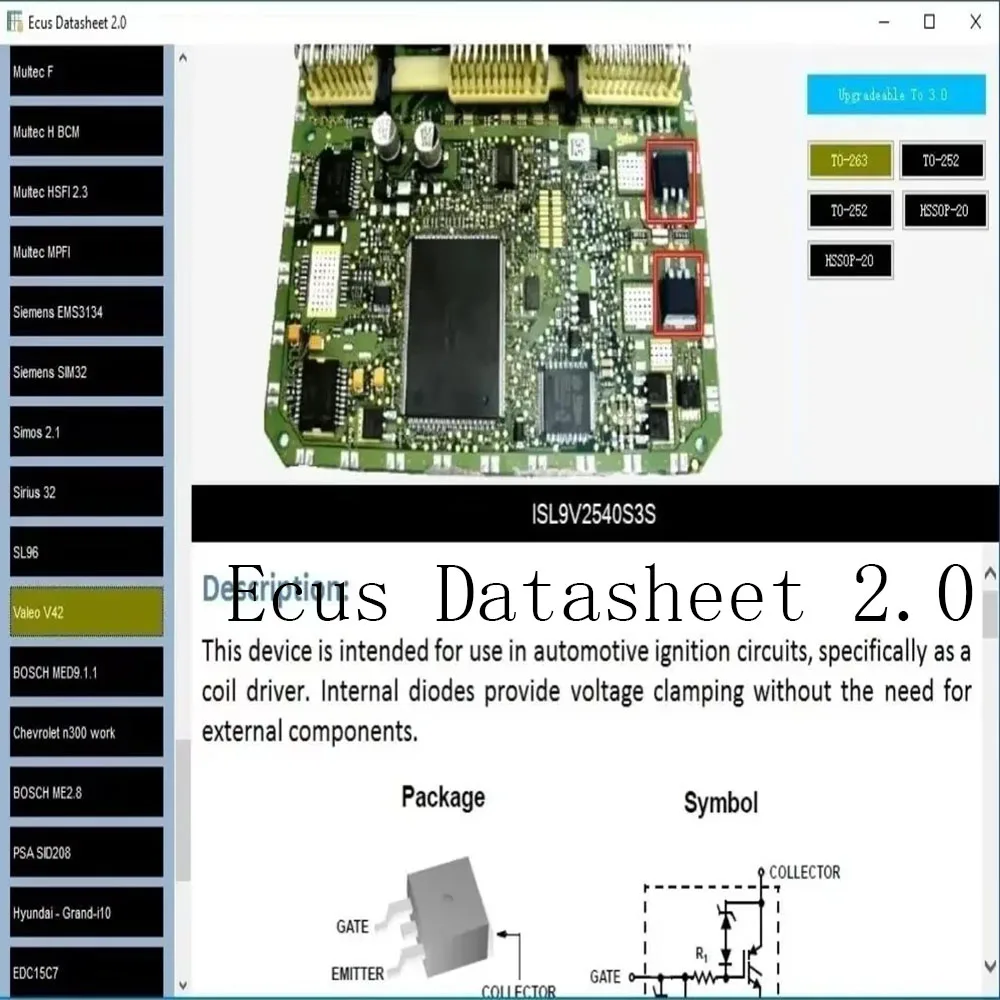 

Ecus Datasheet 2.0 ECU Repair Software PCB Schematics with Electronic Components of Car ECUs and Additional Information