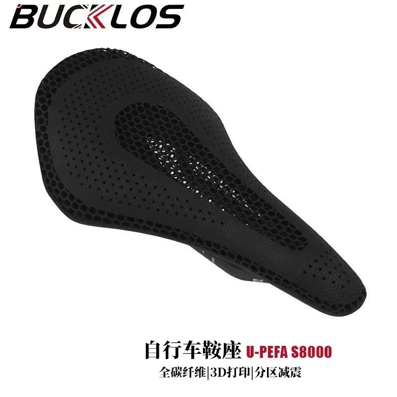 

3d Printed Bucklos Bicycle Saddle Ultra Light Carbon Fiber T800 143mm 7x9mm Carbon Rail Racing For Road Mountain Bike Cycling