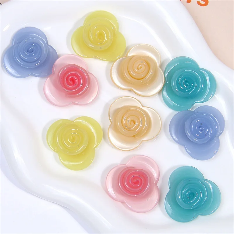 

Минимальный заказ, 20 шт./лот, 30 мм, цветной принт, мультяшные цветы, смоляные бусины, ювелирные изделия своими руками, аксессуары для волос