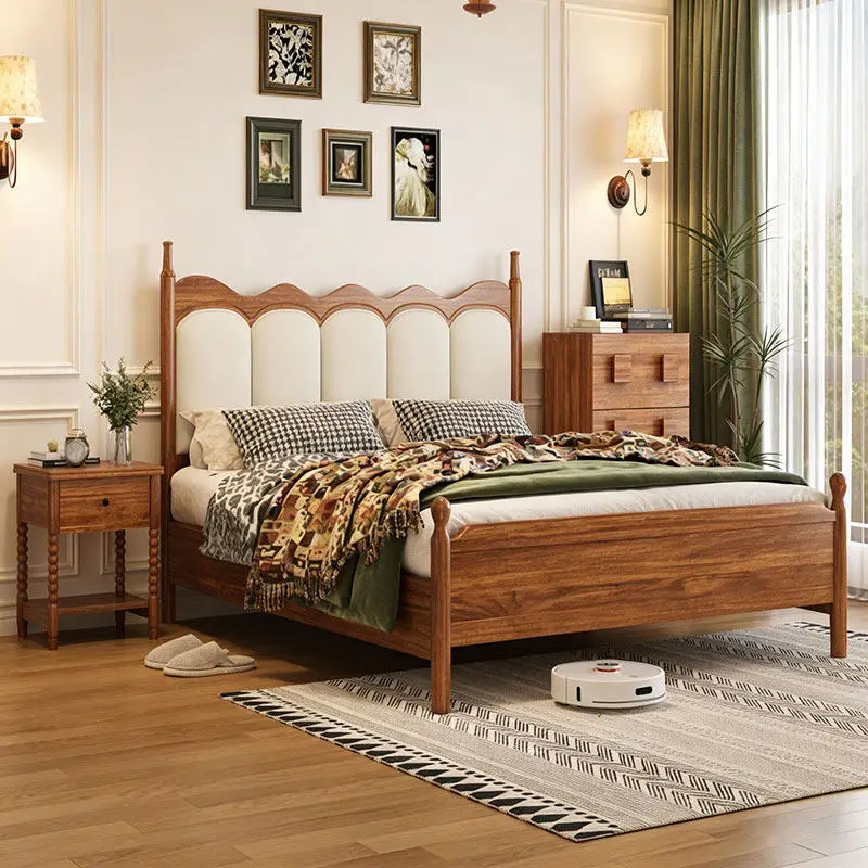 

Wooden Bedroom Massage Bed Frame Double Modern Storage Floor Design Space Saving Bed Sleeping Simple Muebles Unique Furniture