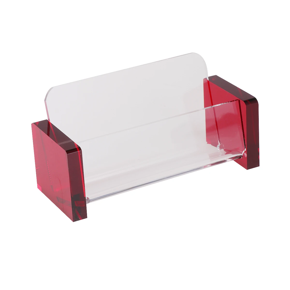 

1pcs Business Card Multifunctional Plastic Display Stand Metal Holder Office Organizer For Cards Memos Red Color