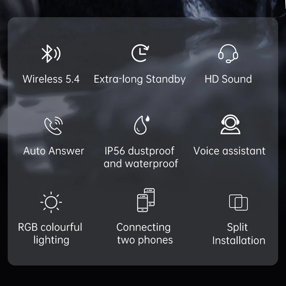 Bluetooth 5.4 Wireless Motorcycle Helmet Headset Hands-free Call Phone Motorcycle Waterproof Earphone Music Player Moto Helmet image 2
