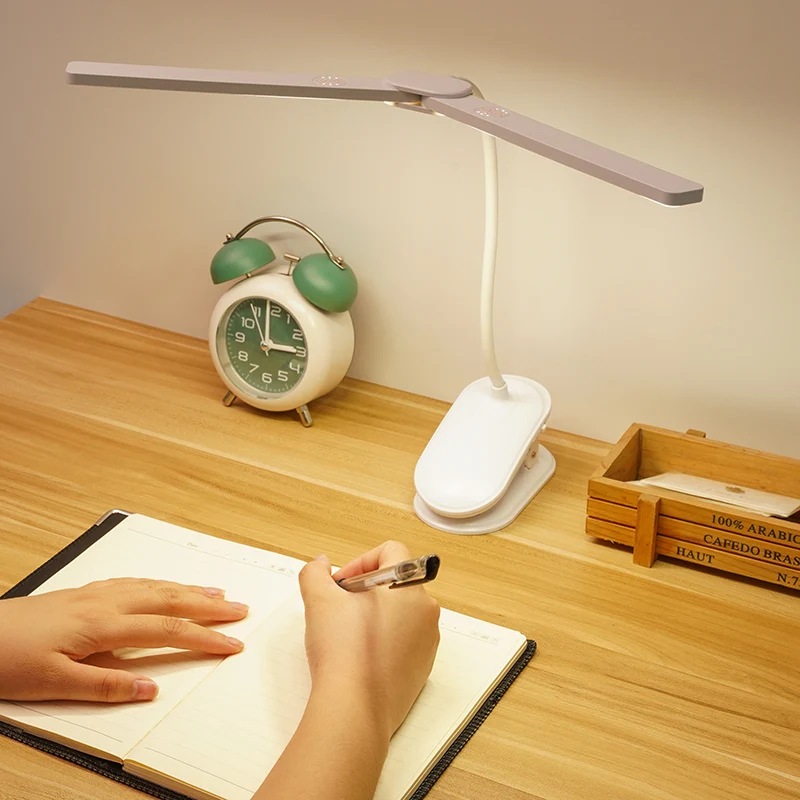 3 colors LED Eye Protection Book Night Light Adjustable USB Charge Clip-On Study Desk Lamp for Bedroom Reading 2000/4000mAh