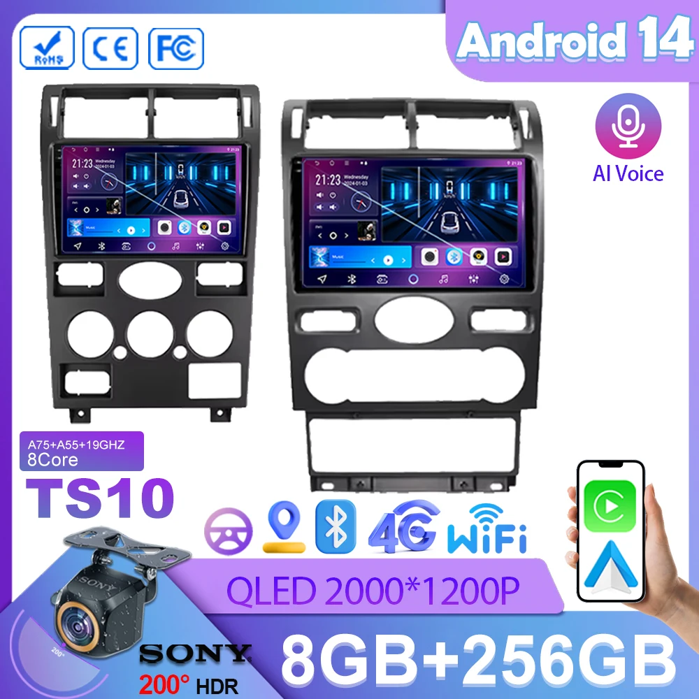

Car Radio Android 14 For Ford Mondeo MK 3 2000 2001 2002 2003 2004 2005-2007 Carplay Android Auto Screen Wifi DSP 2 Din GPS dvd