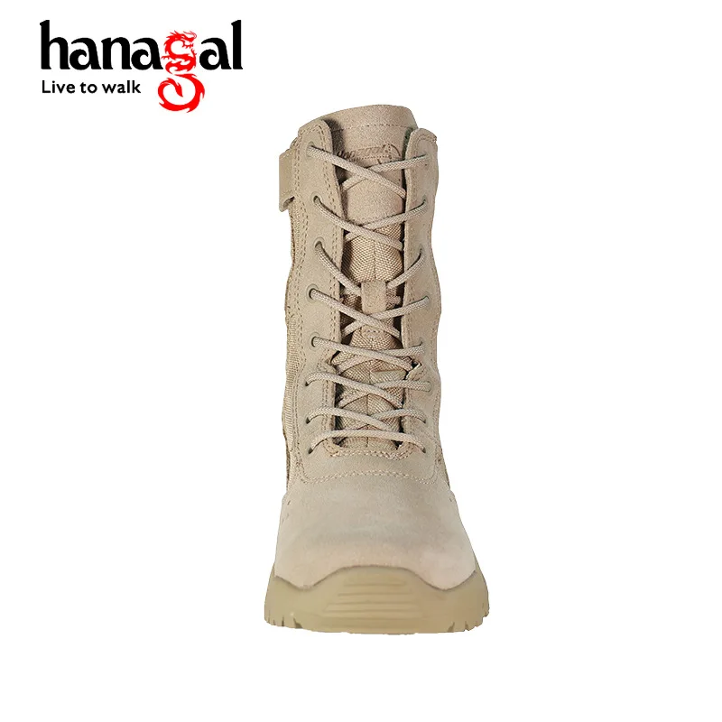 Outdoor high-top desert boots, military boots, combat boots, military enthusiast boots, men's and women's zipper style