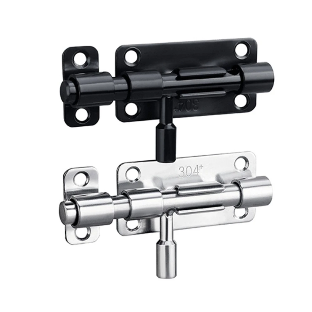 

304 Stainless Steel Latch Door Bolt with Screw for Anti-theft Wooden Door Bathroom Latch Old-fashioned Sliding Door Lock Hinges