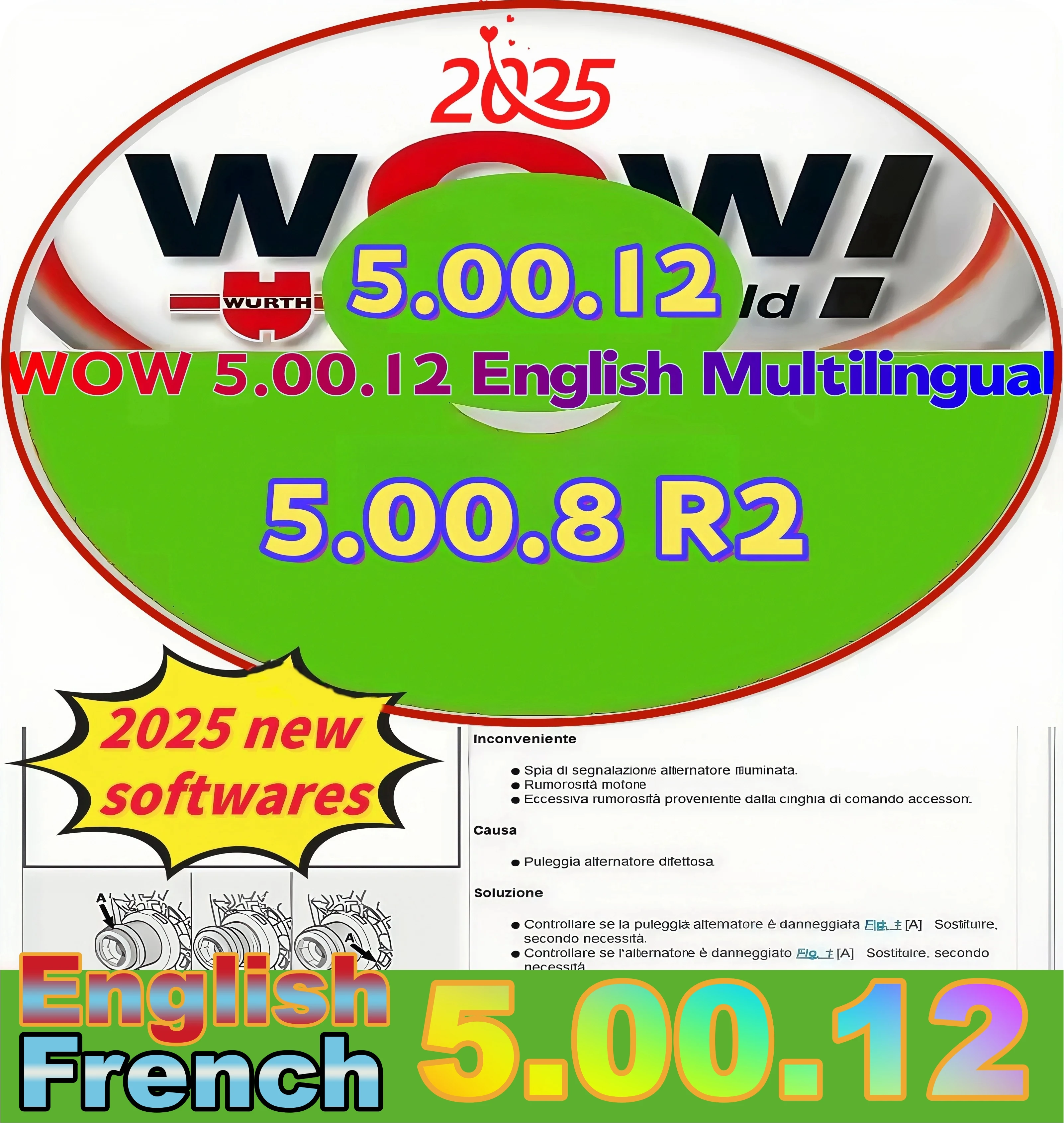 

2025 hot tools/Wurths V5.00.12 WOW 5.00.8 R2 Software Multi-languages with Keygen For Tcs Multi-diag Cars Diagnostic Tool