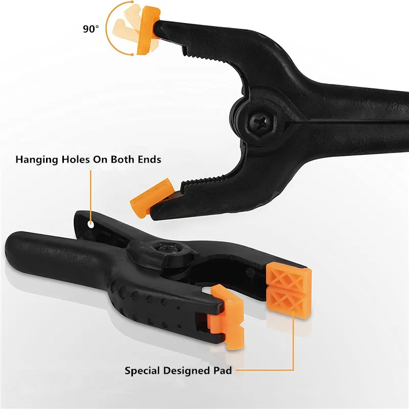 3.5/6 นิ้ว Professional พลาสติกฤดูใบไม้ผลิ Clamps Heavy Duty พลาสติก Clamps สําหรับงานฝีมือและการถ่ายภาพไม้ฉากหลัง
