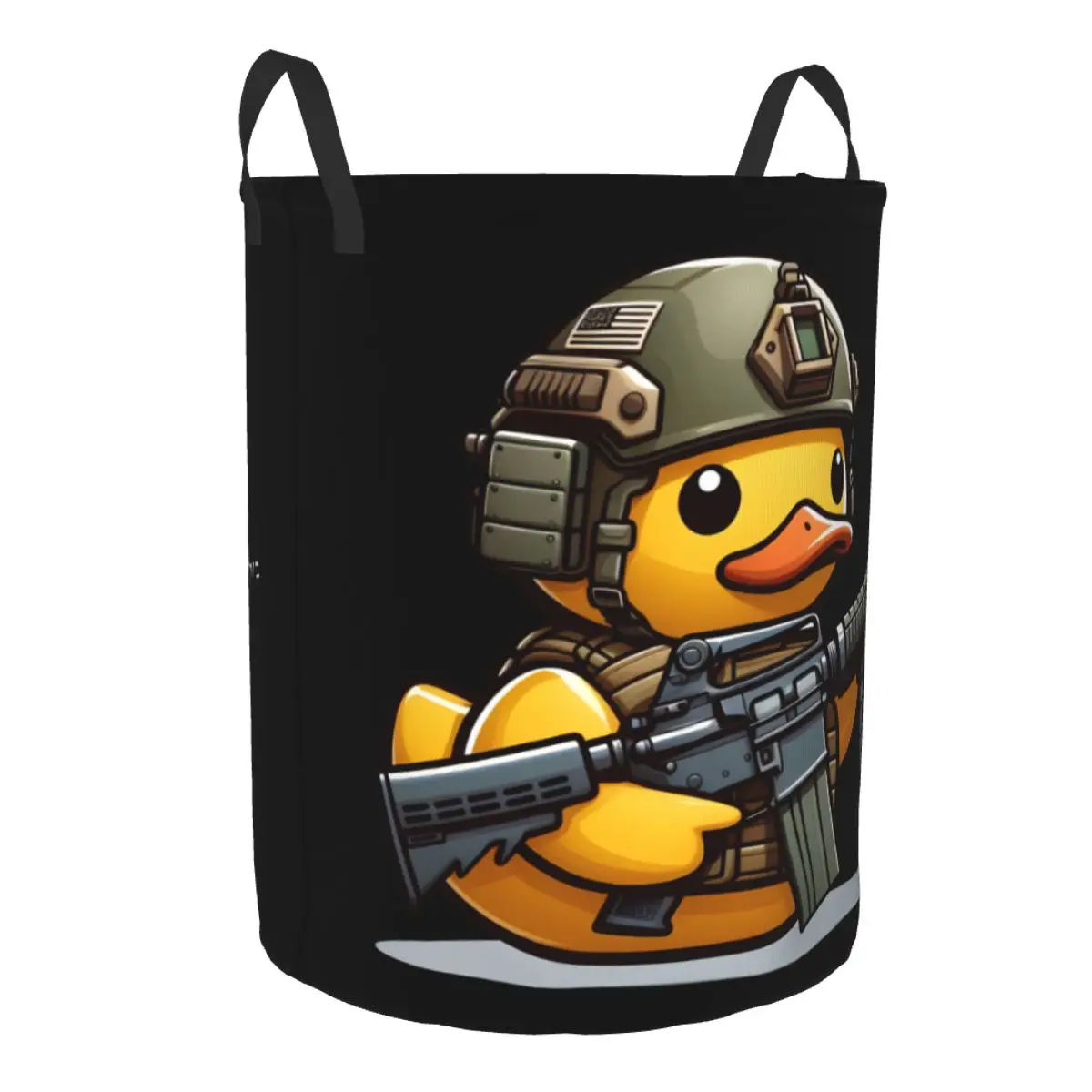 Custom Tactical Rubber Duck Laundry Basket Collapsible Large Capacity Clothes Storage Bin Baby Hamper