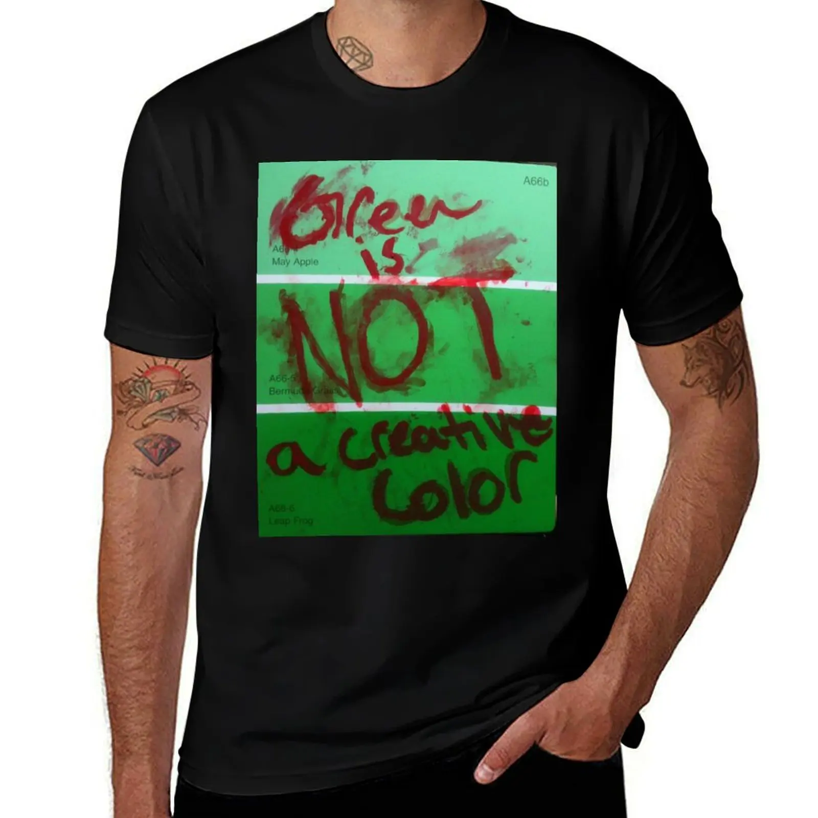 GREEN IS NOT A CREATIVE COLOR T-Shirt Abstract Pattern Print Top T-Shirt