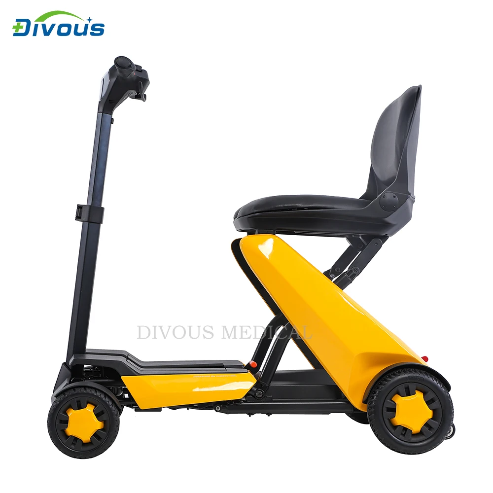 Powered Foldable Mobility Scooter With Remote Control For Handicapped Lightweight Four wheel Electric Scooter For Elderly