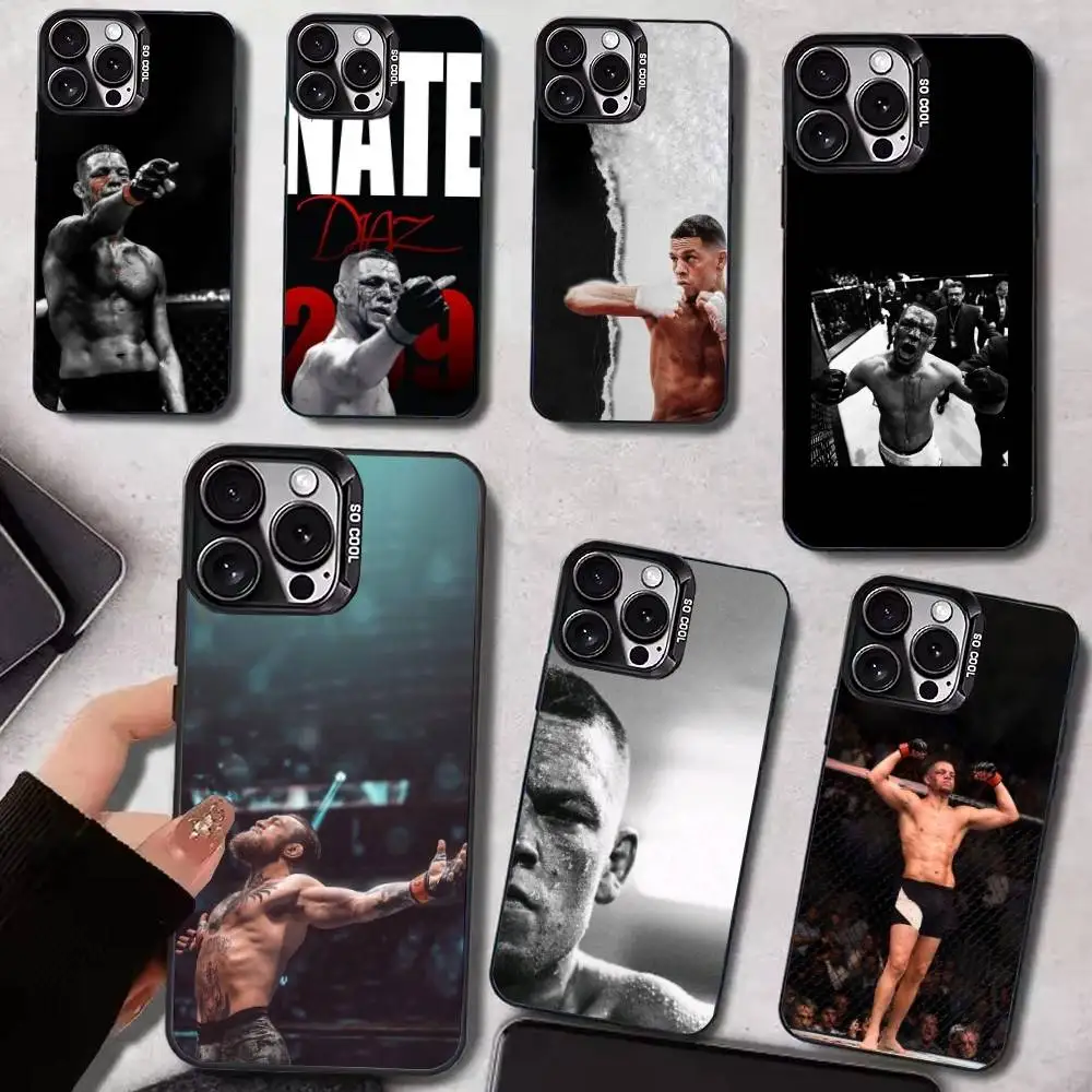 

Boxing N-Nate D-Diaz Phone Case For iPhone17,16,15,14,13,12,11 Plus,Pro Max Black Candy Matte Shockproof Cover