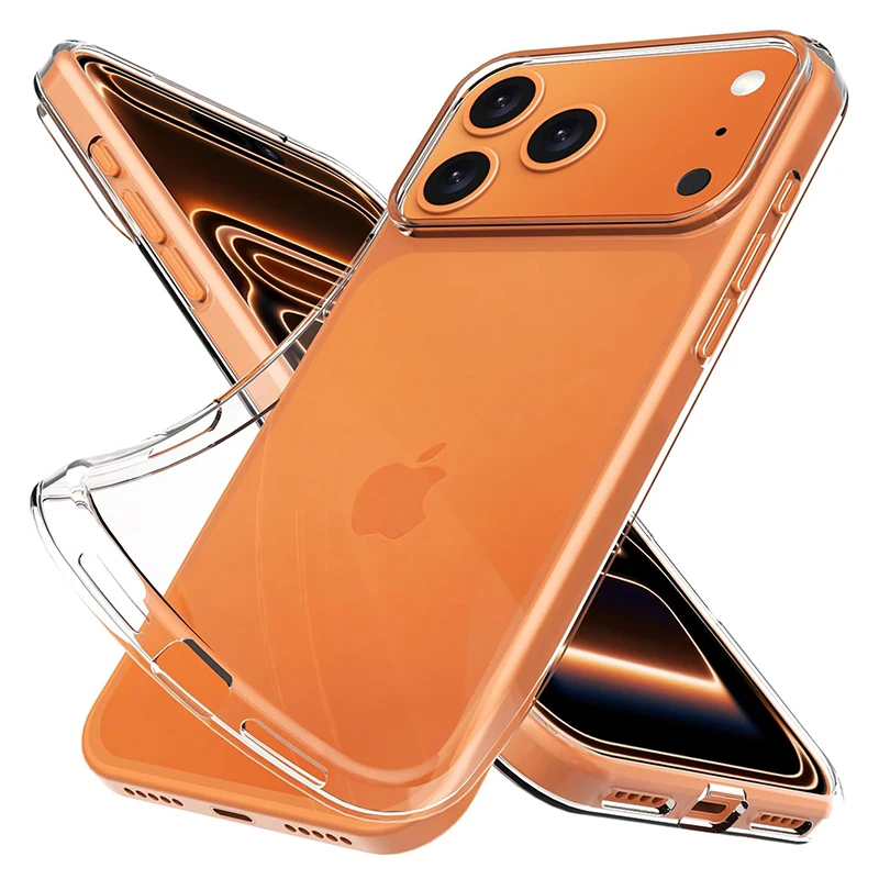 Funda para Apple iPhone 17 Pro Max, Ultra Delgada, Flexible, Transparente, de TPU, para Apple iPhone 17 Air, de Gel, Goma, Silicona Suave