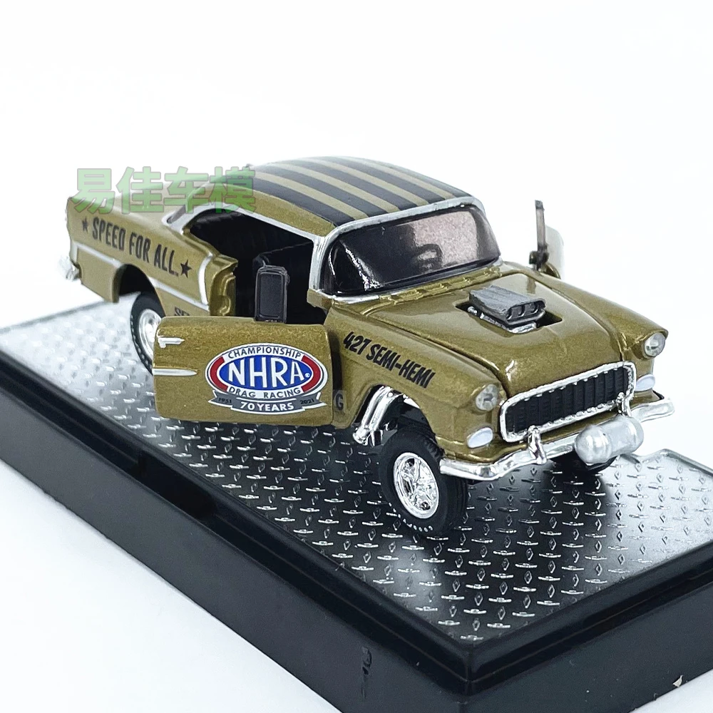 Diecast M2 1:64 Scale Chevrolet Bel Air Gasser Alloy Car Model Collectible Toy Gift Souvenir Display Ornament