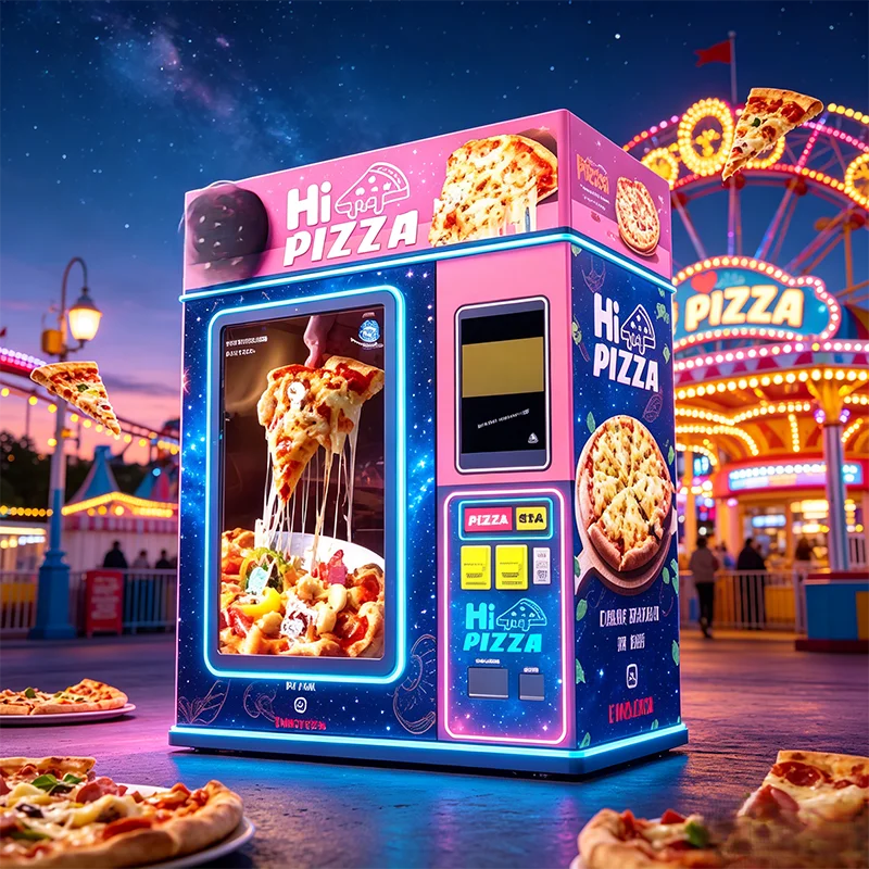 Automatic Pizza Vending Machine with Double Layer Oven Door for Extra Safety and Heat Protection