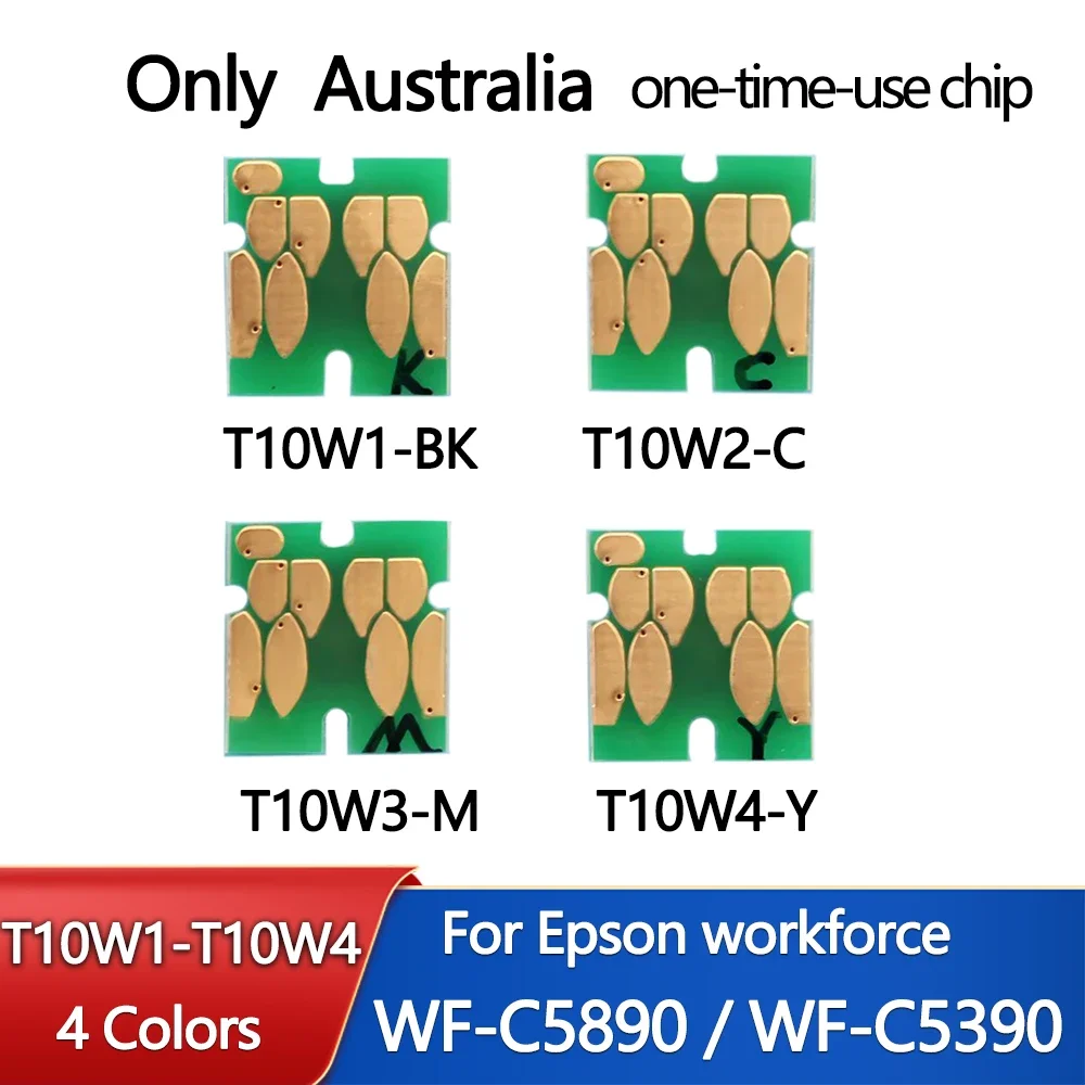 Australia T10W T10W1 T10W1-T10W4 T10Y1 Ink Cartridge Chip For Epson Workforce Pro  WF-C5890 WF-C5390 Printer