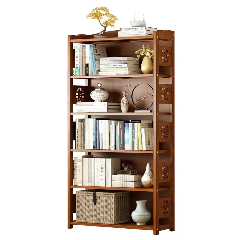 Solid Wood Bookshelf Simple Storage Rack for Bedroom Living Room Student Picture Display Shelf Home Furniture
