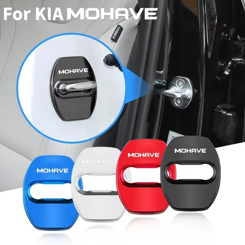 4PCS Car Door Lock Protector Stainless Steel With Waterproof Rust-proof Covers For KIA MOHAVE Logo Auto Exterior Accessories