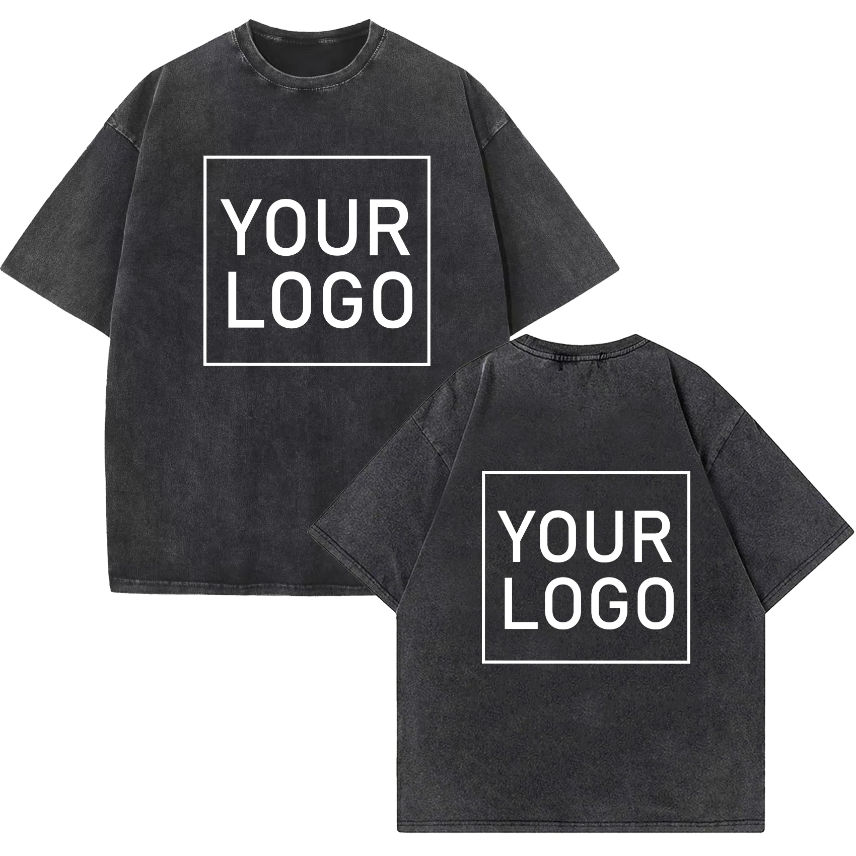 Custom Your Own Design Men Washed Tshirt Custom Logo Diy Printing T Shirt Short-Sleeved Customed T-Shirt