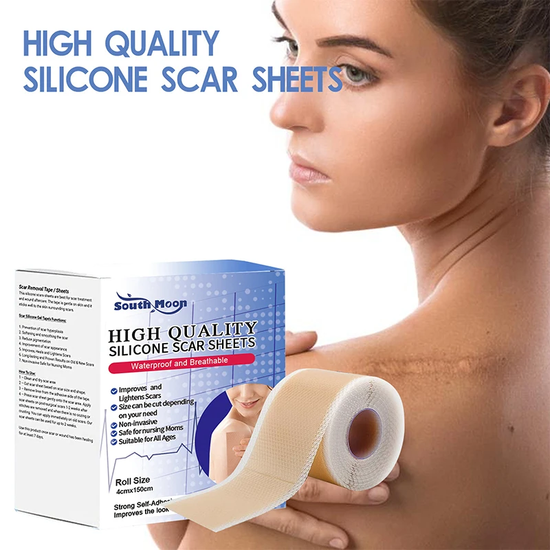 【B】Silicone Scar Sheets Clear Scars Tape Strip Invisible Silicone Self-Adhesive Patches For C-Section Surgery Keloid Burn