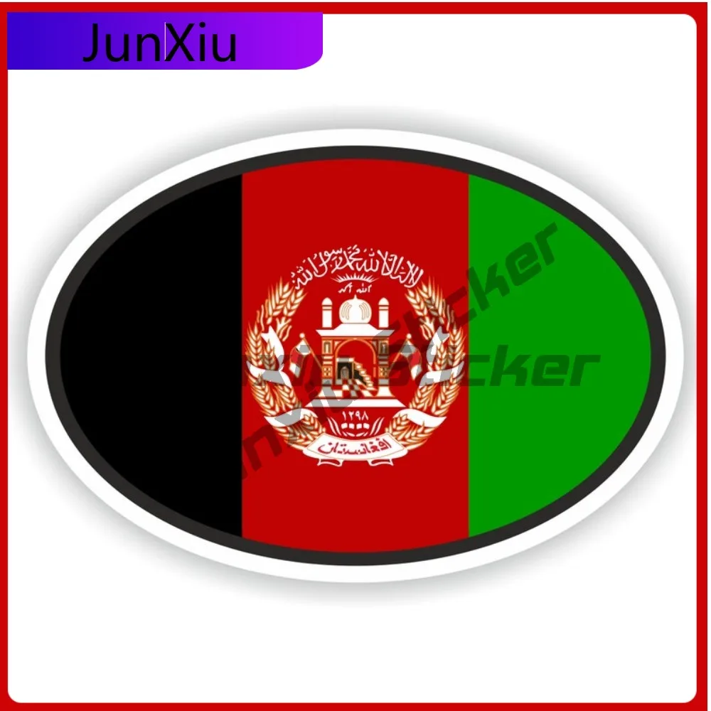 

Afghanistan Oval Sticker With National Flag And Emblem Scratch Cover Vinyl Decals Custom Decals Car Rear Bumper Suv Camping Deca