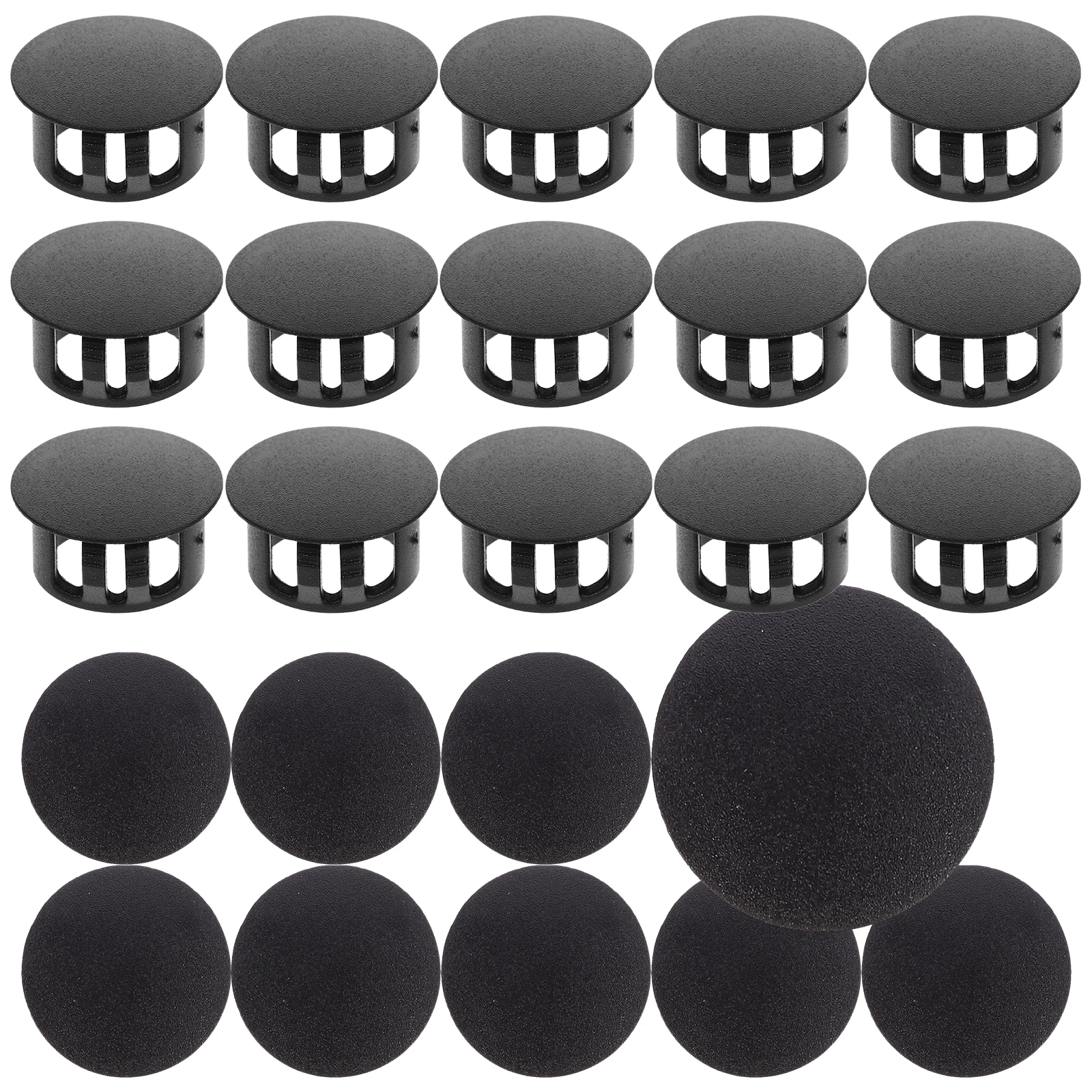 

100pcs Plugs 0.63 Inch 16mm Round Embedded Furniture Caps Panel Design Easy Install Table Chair DIY Plastic Hardware