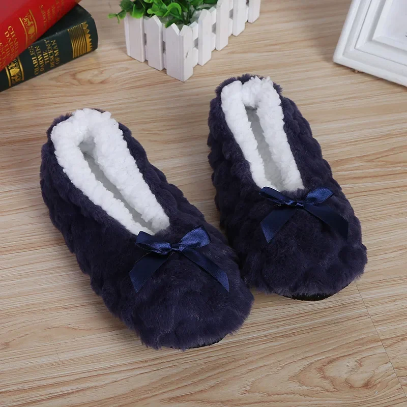 New Fluffy Female Floor Slipper Women\'s Winter Shoes Warm Thick Fur Plush Anti-Skid Grip Sole Cute Funny Indoor Home House Shoes