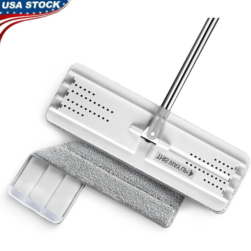 

Поворотная плоская швабра на 360 градусов, подушечка из микрофибры, очиститель стен, прочная ручка, универсальный инструмент для чистки пола, легкое обслуживание, не содержит полос