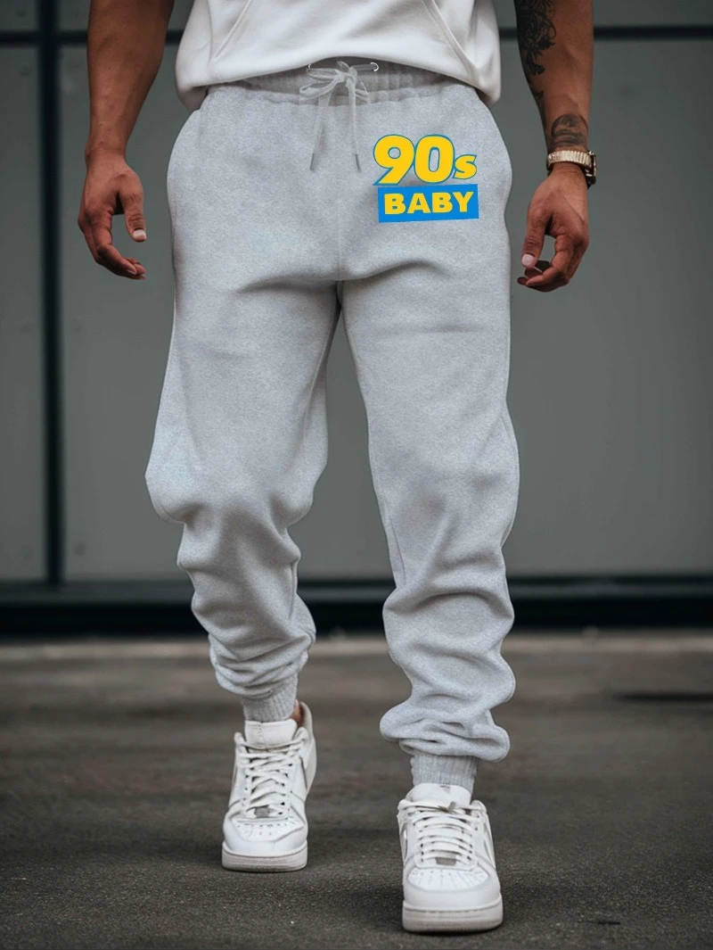 

2025 Autumn and Winter Trendy 90s Printed Sweatpants Casual Drawstring High-end Luxury Is for Both Men and Women Gym
