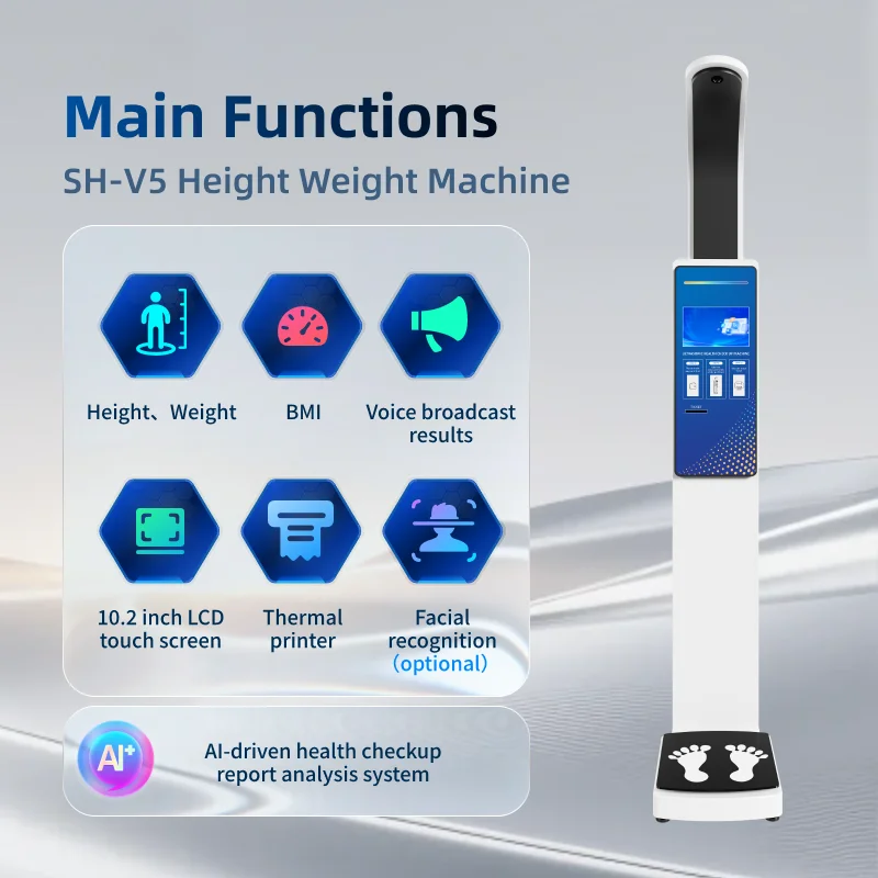 Ultrasonic Weight And Height Measuring Machine Bmi Machine Height And Weight Measuring Scale