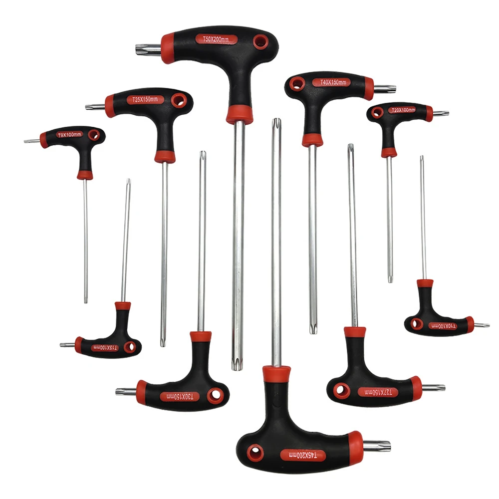 Imagem -02 - Torx Hex Chave Conjunto Allen Bola Final T-lidar com Chave de Fenda para Auto Bicicleta Motorycle Reapair Ferramenta Driver Universal 10 Peças