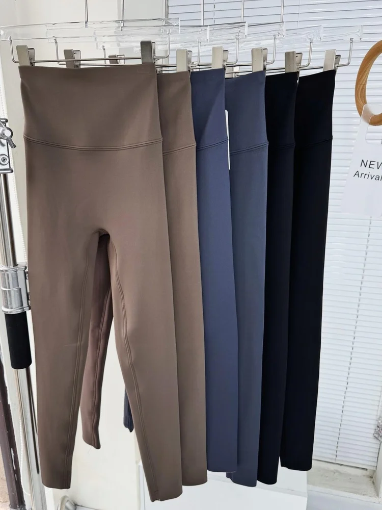 Calças de Yoga Thiened Fce para Mulheres, Ajuste Justo e Emagrecido, Camada Base para Corrida e Treinamento, Calças Longas de Alta Cintura com Efeito de Levantamento de Glúteos