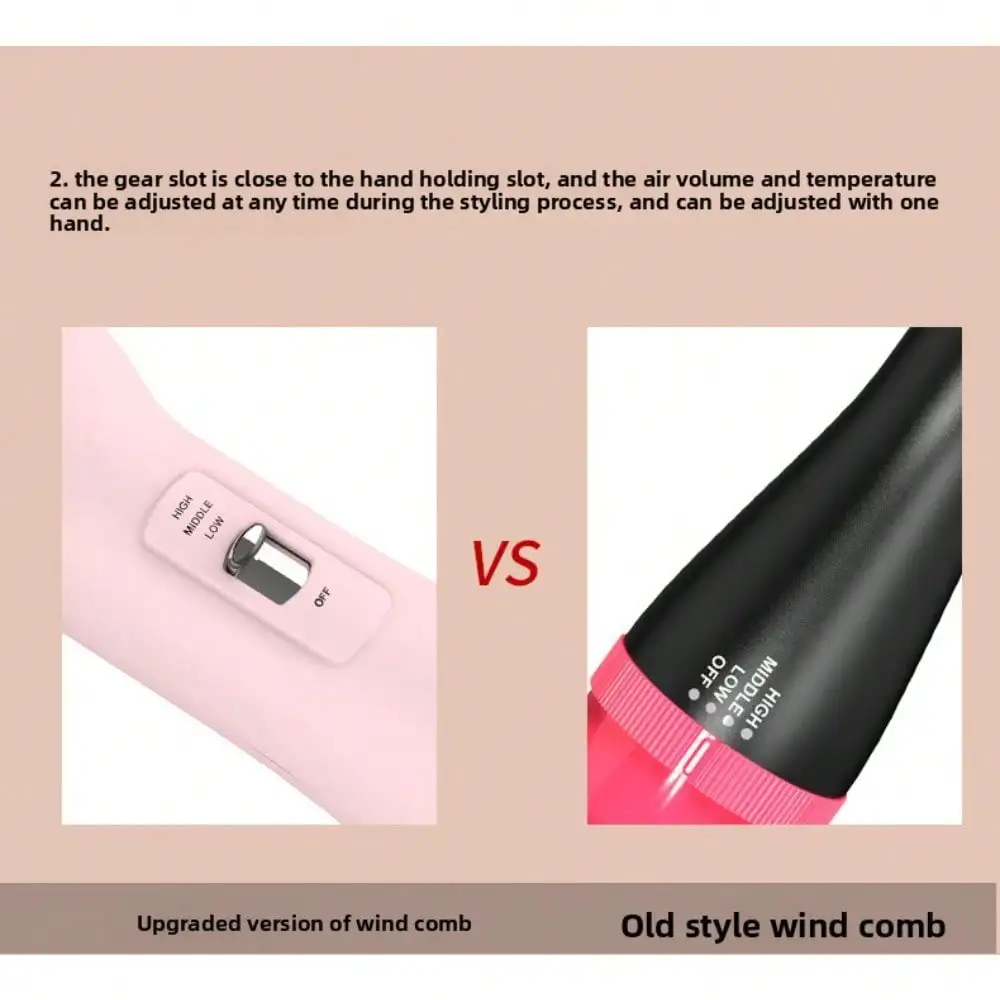 New 3-In-1 Hot Air Comb Roll Straight Dual-Purpose Negative Ion Blowing Comb Electric Blowing Quick Styling Hair Straightening Comb long-lasting volume 1 Set of Festival Gifts, Quick Heating, Ergonomic Handle, Hair and Beauty Tools, Travel Items view 6