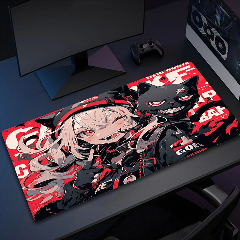 Kawaii Computer Mouse Mat Anime HD Print Mouse Pad Gaming Keyboard Mat Cute Non-Slip Mousepad Gamer Locking Edge Keyboard Pads