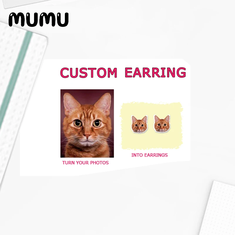2020 New Customized Photo Stud Earring Personalized Acrylic Earring Gifts Friends Handmade Jewelry OMG