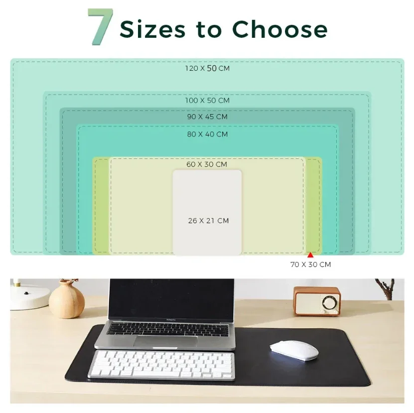 Single-side Portable Large Mouse Pad Gamer Waterproof PU Leather Suede Desk Mat Computer Mousepad Keyboard Table Cover for Dota