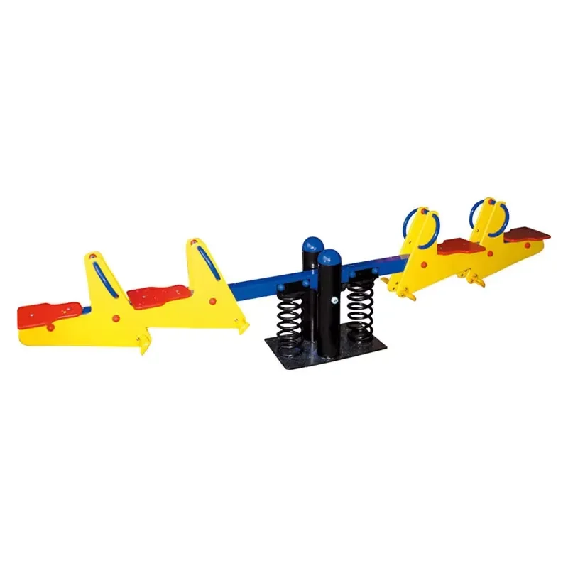 Moetry 4 Seat Seesaw Metal Playground See Saw Sports School, Kids Outdoor Spring Seesaw 4