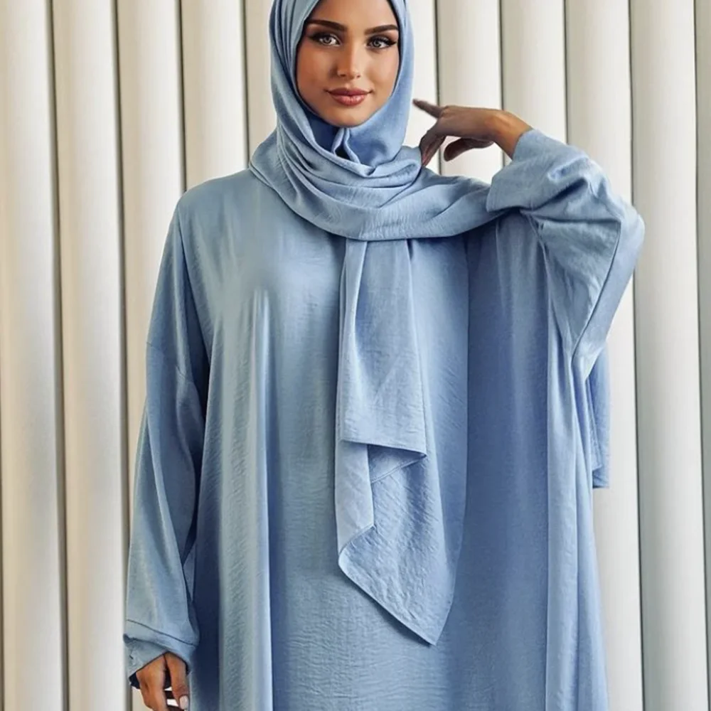 love Embroidery Abaya with scarf Dress long Sleeves Ramadan for Women 2025 Robe Heart Design Islamic Women‘s Clothing