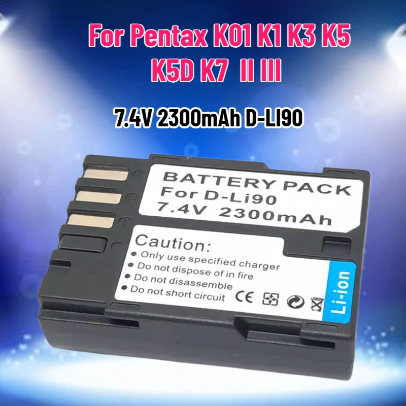 

Аккумулятор 7.4V 2300mAh D-LI90 DLI90 для Pentax K01 K1 K3 K5 K5D K7 K7D 645D 645Z K12 K52S K52 K32 K33 K-1 K-3 K-5 K-7 II III