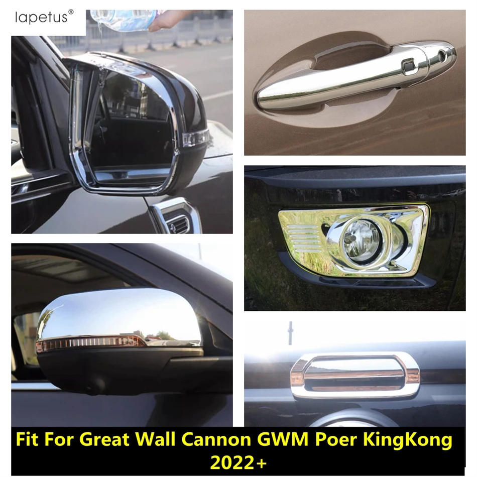 

Car Door Handle / Rearview Mirror / Front Fog Light Cover Trim ABS Accessories For Great Wall Cannon GWM Poer KingKong 2022 2023