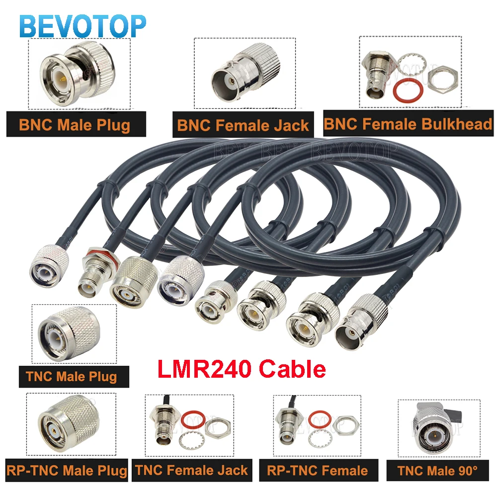 LMR240 Cable BNC Male/Female to TNC Male/Female Connector Pigtail Low Loss 50 ohm LMR-240 50-4 RF Coaxial Extension Jumper Cord