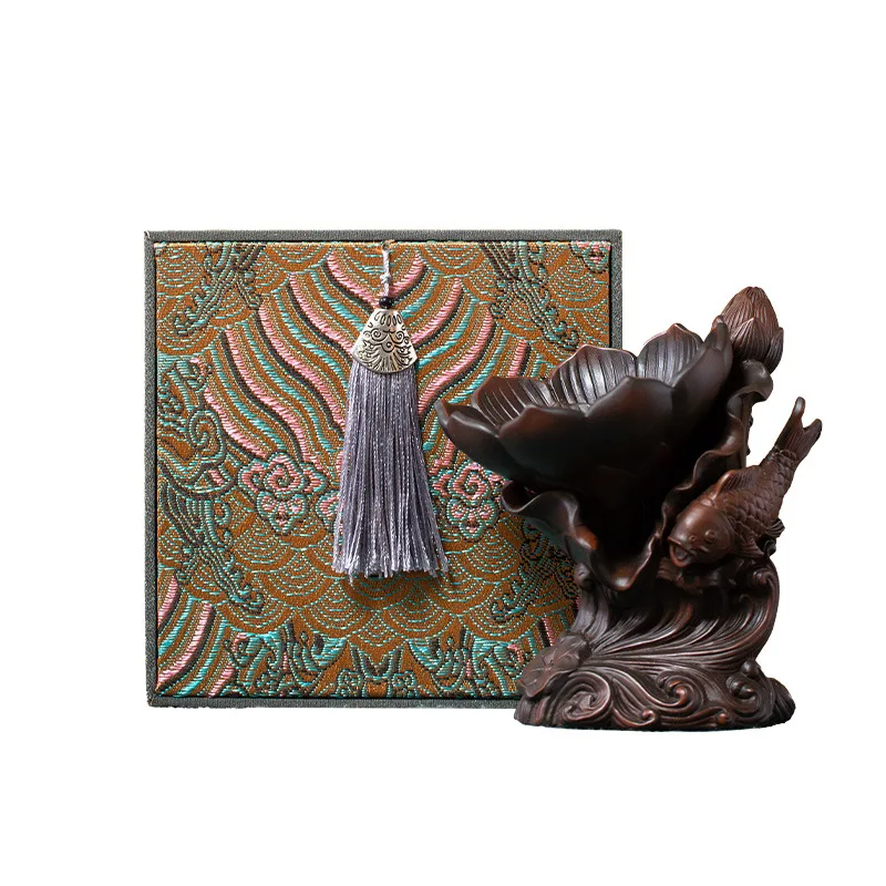 

Purple pottery tea leak tea filter carp leaping lotus flower tea set