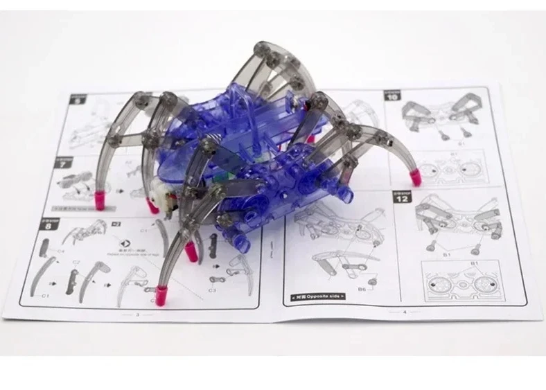 مجموعة ألعاب تجميع ثلاثية الأبعاد تعليمية جديدة يمكنك صنعها بنفسك، نموذج عنكبوت روبوت كهربائي مقدس للأطفال