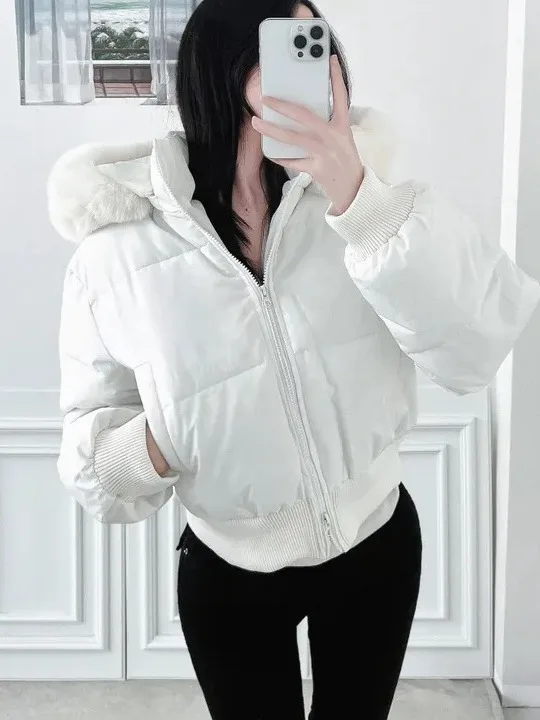 

Корейский дизайн в стиле ретро, хлопковая куртка со съемным капюшоном, женская облегающая хлопковая одежда, зимнее новое съемное пальто