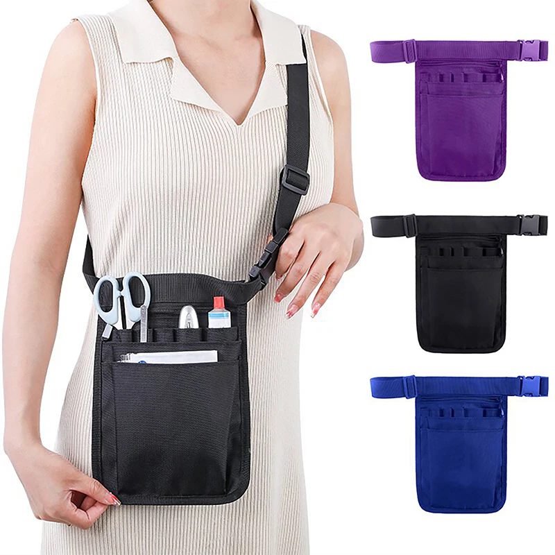 1Pc Solid Color Tool Waist Bag Medical Staff Multi Pocket Work Pocket Universal Medical Staff Storage Nurse Bag