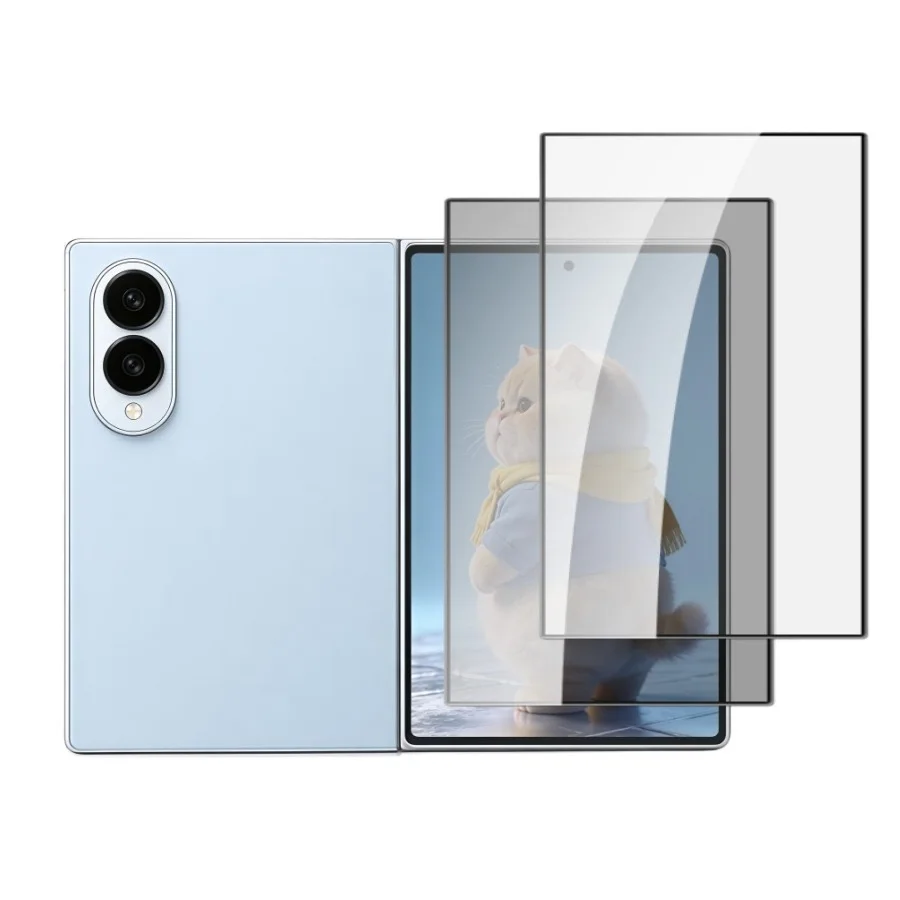 2 Stück Privatsphäre-Schutzfolie / Klar / Matt Externe Displayschutzfolie für Samsung Galaxy Z Fold 8 Wide Ultra 7 6 5 Gehärtetes Glas Film