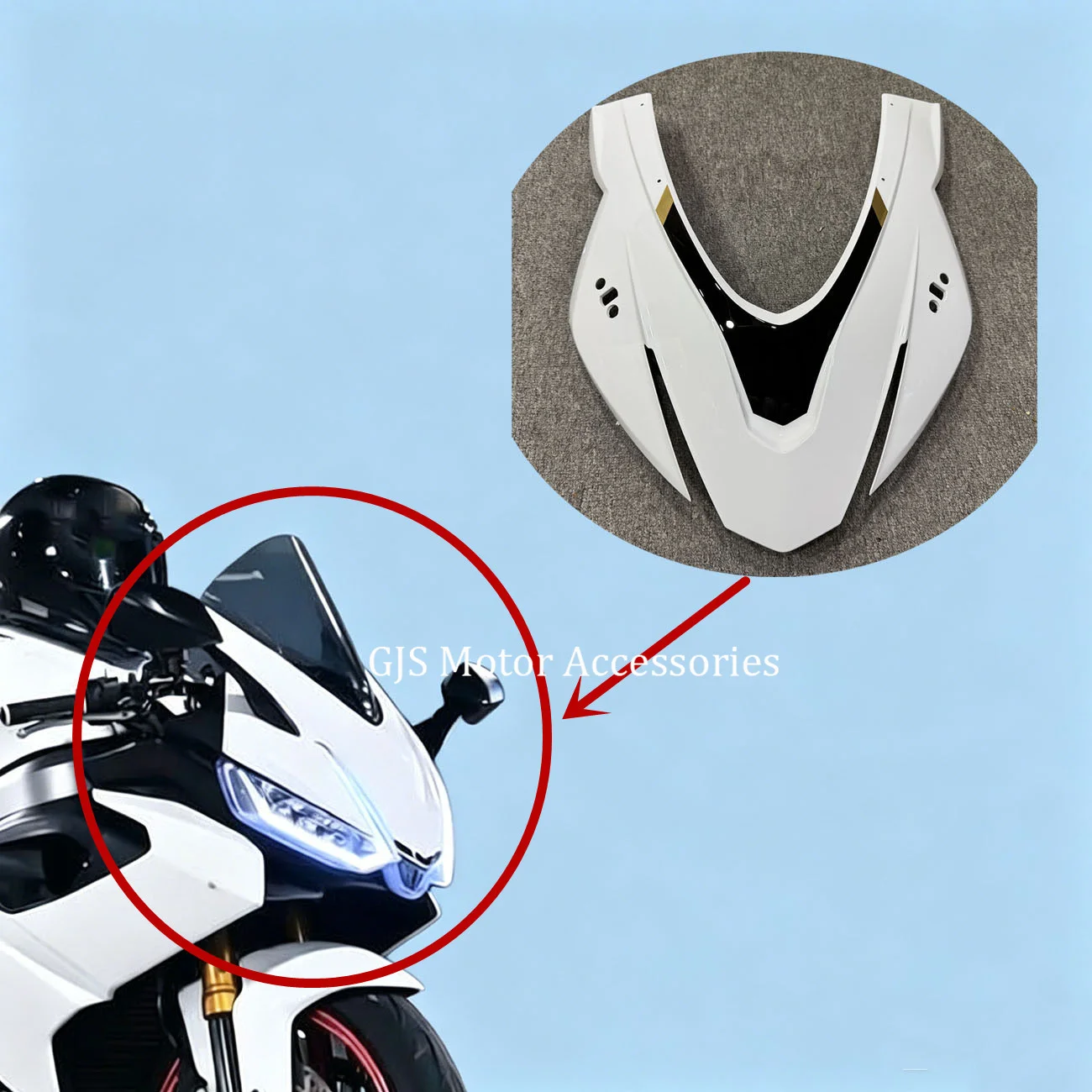 Front Upper Fairing Headlight Cowl Nose Panlel Cowl Fit for Aprilia New ABS Motorcycle RS 660 RS660 2020 21 22 23 Customizable