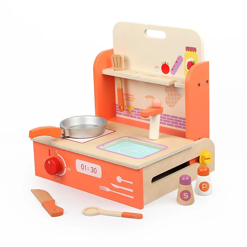 Diy Wooden Simulation Mini Kitchen Toys Cooking Pots Set Miniature Food Doll House Accessories Girls Toys Montessori Board Games