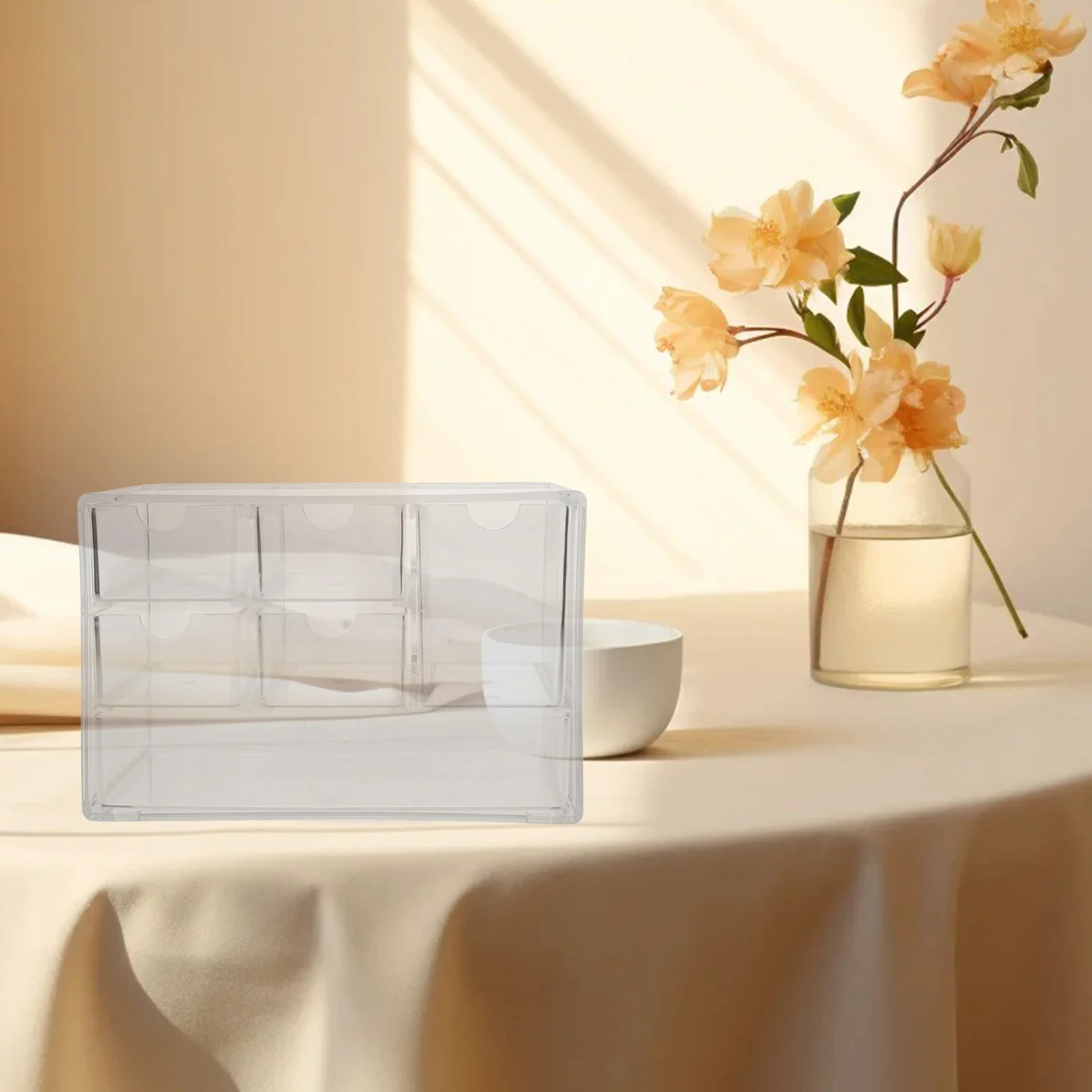 Transparent Storage Box Makeup Drawers Desktop Organization for Organizer with