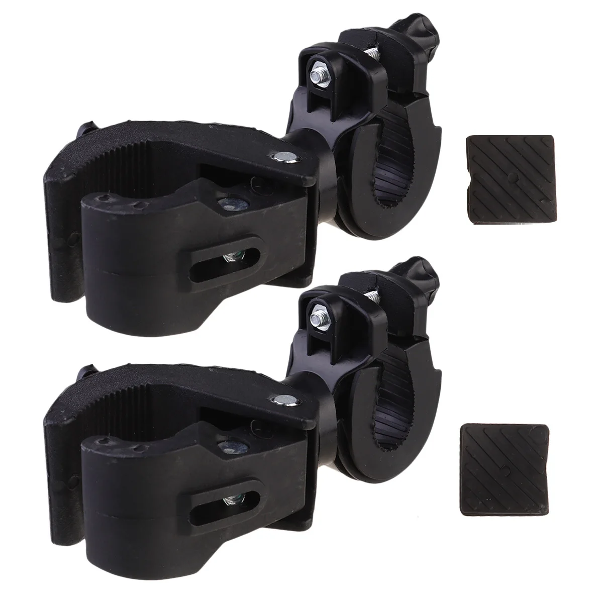 

2Pcs Plastic Bike Headlight Bracket Lightweight Rotatable Flashlight Holder for Electric Bike Road Riding Accessory Black
